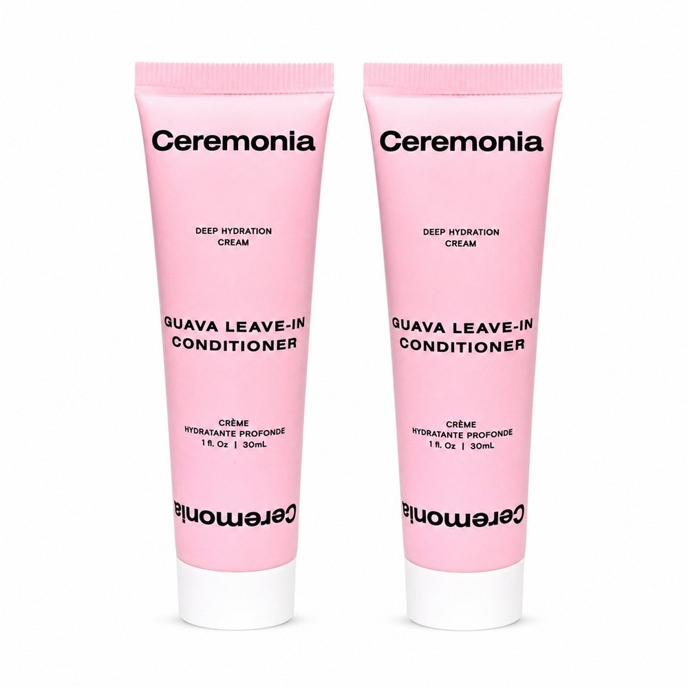 2 x Ceremonia Guava Leave In Conditioner Travel Size 1oz 30ml Deep Hydration New